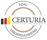 AZAV-Trägerzulassung - Zertifizierungssiegel CERTURIA Certification Germany