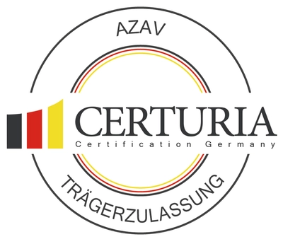 AZAV-Trägerzulassung - Zertifizierungssiegel CERTURIA Certification Germany